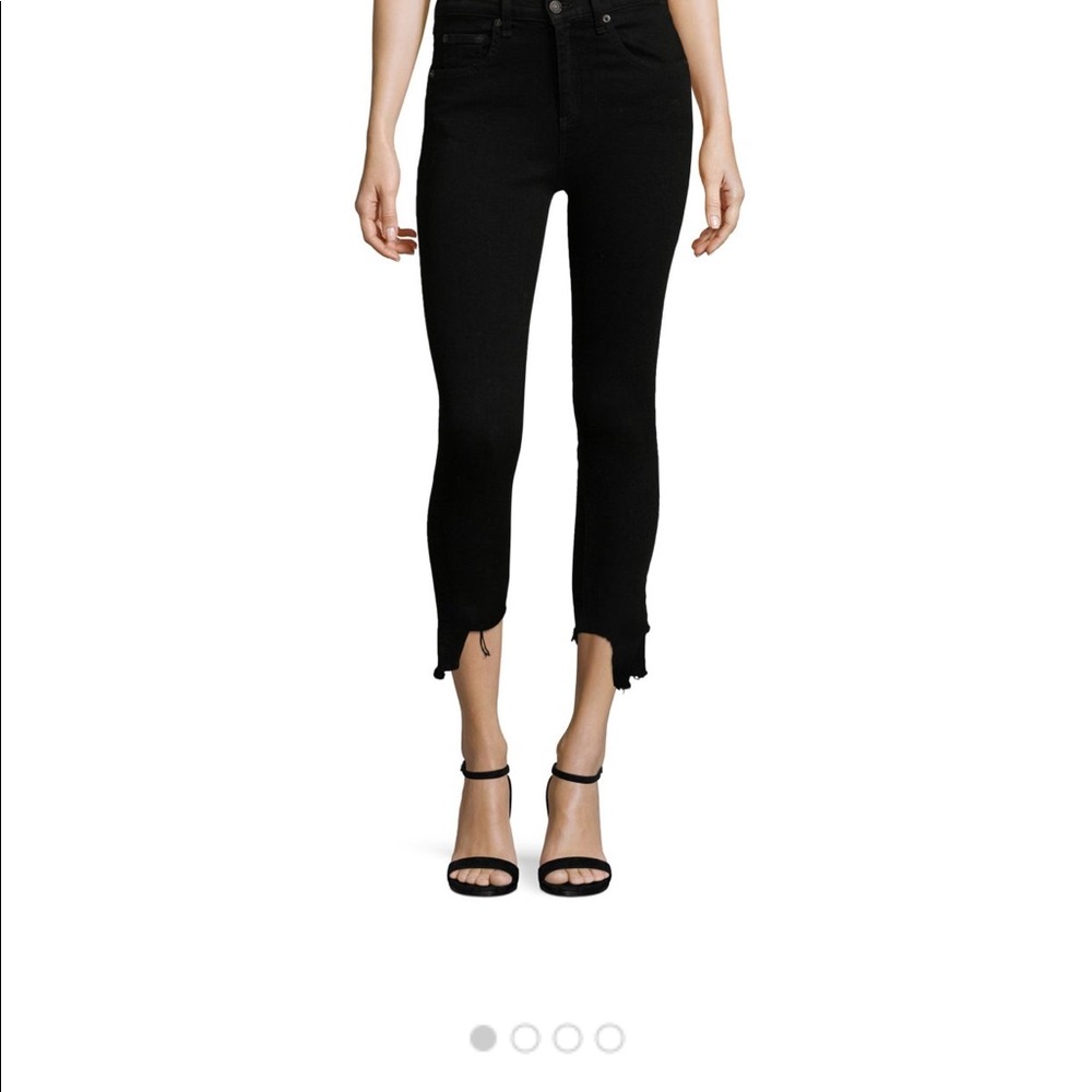 Rag & Bone Step-Hem Capri Jeans Black Size 25